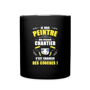 Annonce Grossesse Papa Peintre Bâtiment Humour - Mug uni - noir - Devant