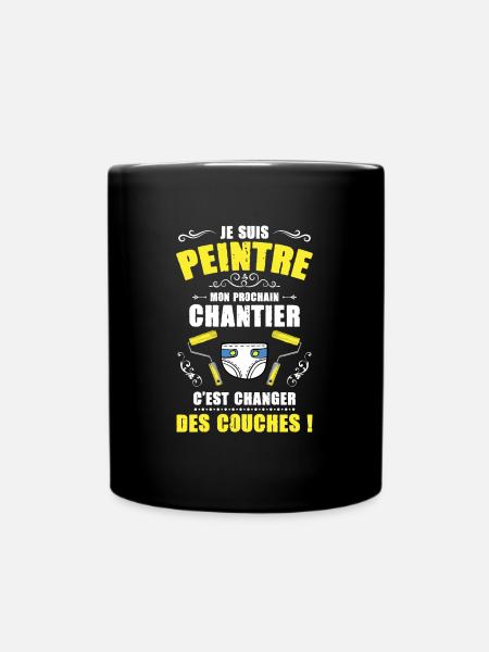Annonce Grossesse Papa Peintre Bâtiment Humour - Mug uni - noir