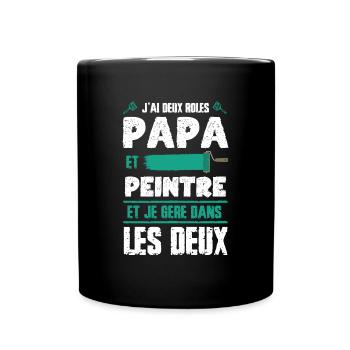 Annonce Grossesse Papa Peintre Bâtiment Humour - Mug uni - noir - Devant