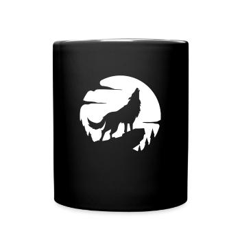 Wolf Moon Howl Wilderness Wild Wild Wild - Full Colour Mug - black - Front