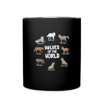 Wolves Of The World Wölfe Wildtier - Tasse einfarbig - Schwarz - Vorne