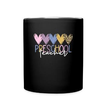 Vorschullehrer zur�ck in die Schule Vorschullehrer - Tasse einfarbig - Schwarz - Vorne