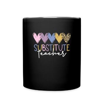 Ersatzlehrer zur�ck zum Schulsublehrer - Tasse einfarbig - Schwarz - Vorne