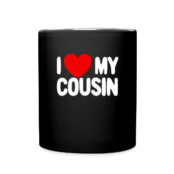 Ich liebe meinen Cousin rotes Herz Redneck liebe m - Tasse einfarbig - Schwarz - Vorne