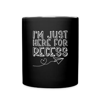 Ich bin nur hier für die Pause lustig zurück in di - Tasse einfarbig - Schwarz - Vorne