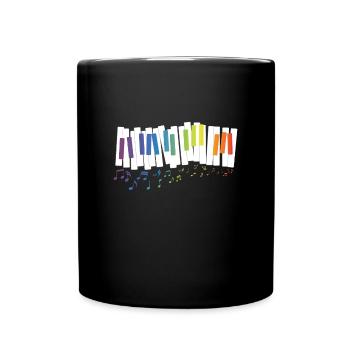 Piano Keys Piano Sheet Music - Full Colour Mug - black - Front