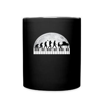 Piano Mond Klavier Noten - Tasse einfarbig - Schwarz - Vorne