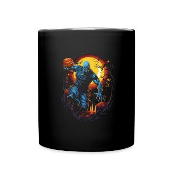 Creepy Basketball Player Halloween Zombie - Full Colour Mug - black - Front