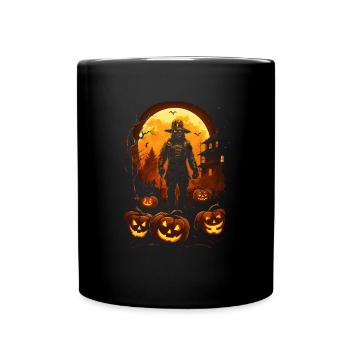 Gruseliger Zombie Feuerwehrmann Halloween - Tasse einfarbig - Schwarz - Vorne
