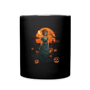 Creepy Zombie Girl Halloween Zombie Girl - Full Colour Mug - black - Front