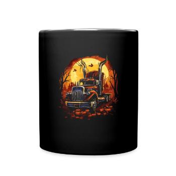 Effrayant Halloween Zombie Camionneur - Mug uni - noir - Devant