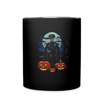 Halloween Polizist Zombie Kostüm Spukige Polizei - Tasse einfarbig - Schwarz - Vorne