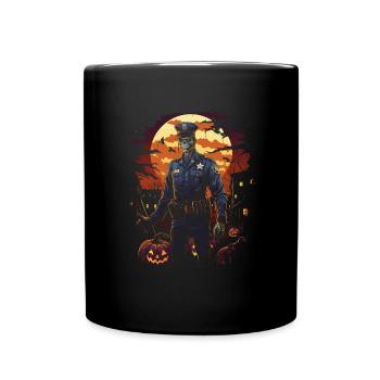 Halloween Polizist Zombie Kostüm Spukige Polizei - Tasse einfarbig - Schwarz - Vorne
