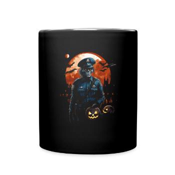 Halloween Polizist Zombie Kostüm Spukige Polizei - Tasse einfarbig - Schwarz - Vorne
