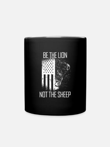 Be the Lion, Not The Sheep États-Unis Drapeaux anti-Wic - Mug uni - noir