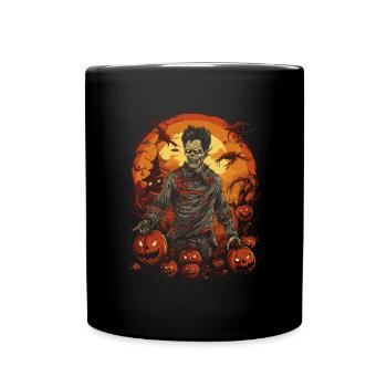 Creepy Korean Halloween Zombie - Full Colour Mug - black - Front