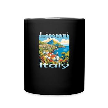 Italy Lipari Sizilien Inspirierendes Design - Tasse einfarbig - Schwarz - Vorne