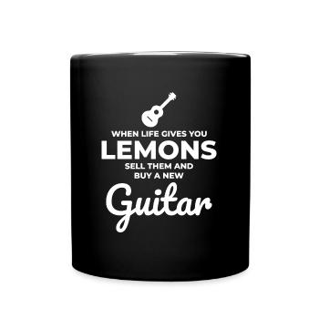 Von Zitronen bis Gitarren: Eine musikalische Reise - Tasse einfarbig - Schwarz - Vorne
