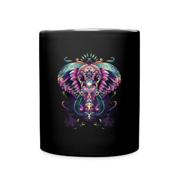 Artwork Elephant Festival EDM Art - Full Colour Mug - black - Front