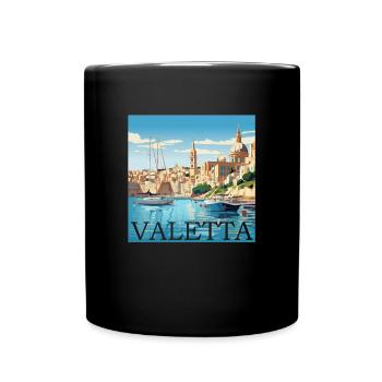 Malte Valletta Port Straight Cut Design - Mug uni - noir - Devant