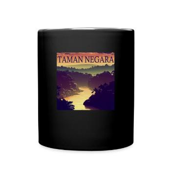 Malaysia Taman Negara Nationalpark Sonnenuntergang - Tasse einfarbig - Schwarz - Vorne