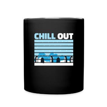 Chill Out Pinguin Love Pinguine Antarctica Penguin - Tasse einfarbig - Schwarz - Vorne