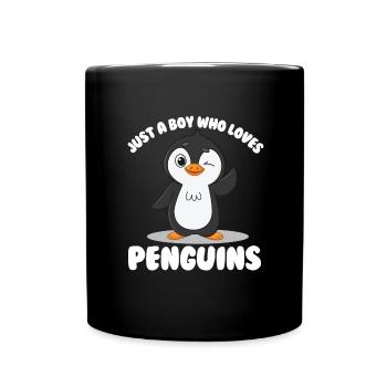 Nur ein Junge, der Penguine liebt Penguins Jungen - Tasse einfarbig - Schwarz - Vorne
