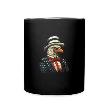Thanksgiving American Pilgrim Turkey - Full Colour Mug - black - Front