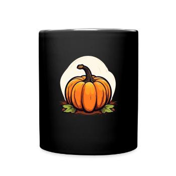 Pumpkin Design Logo for Thanksgiving - Full Colour Mug - black - Front