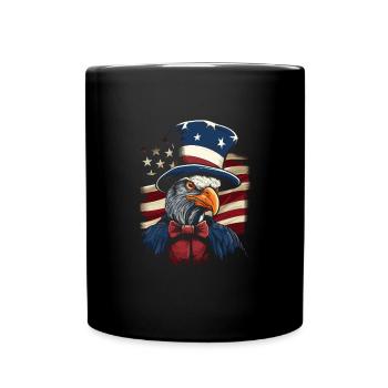 Thanksgiving American Pilgrim Turkey - Full Colour Mug - black - Front