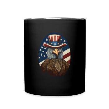 Thanksgiving American Pilgrim Turkey - Full Colour Mug - black - Front