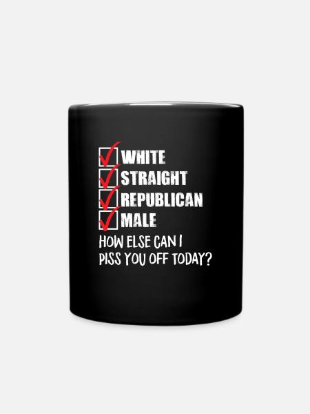 Un républicain blanc hétérosexuel contrarié dic - Mug uni - noir