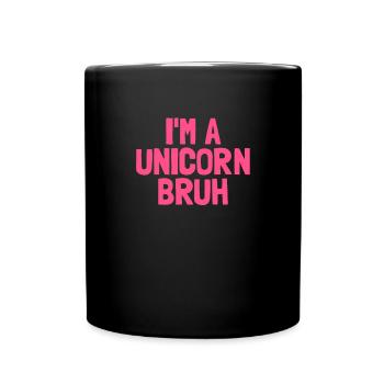 Je suis une fille drôle de bouillon de licorne d’Halloween - Mug uni - noir - Devant