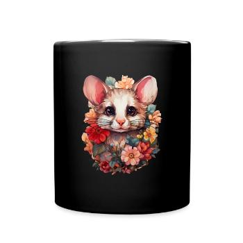 Maus - Tasse einfarbig - Schwarz - Vorne