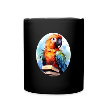Papagei - Tasse einfarbig - Schwarz - Vorne