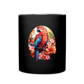 Papagei - Tasse einfarbig - Schwarz - Vorne