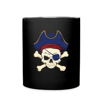 Pirate eye patch pirate pirate - Full Colour Mug - black - Front