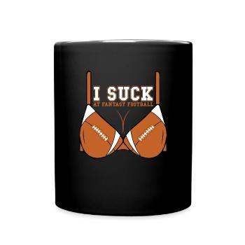 Ich lutsche am Fantasy -Fußball der Fantasy -Fußba - Tasse einfarbig - Schwarz - Vorne