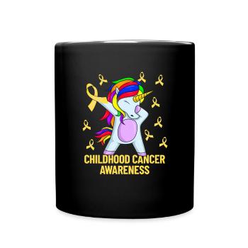 Krebsbewusstsein im Kindesalter EinhornkrebsGold C - Tasse einfarbig - Schwarz - Vorne