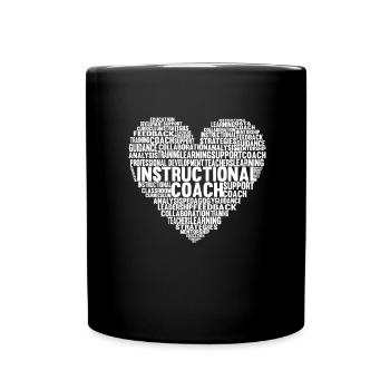 Instructional Coach Word Cloud Heart Coach Coach - Tasse einfarbig - Schwarz - Vorne