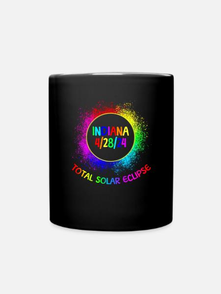 Total Solar Eclipse Indiana 28.04.24 Kinderfinster - Tasse einfarbig - Schwarz