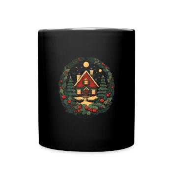 Christmas atmosphere with our home decorations - Full Colour Mug - black - Front
