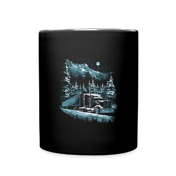 Chauffeur de camion de Noël Semi-remorque de Noël - Mug uni - noir - Devant