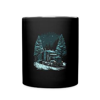 Chauffeur de camion de Noël Semi-remorque de Noël - Mug uni - noir - Devant