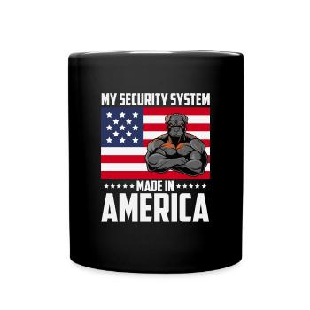 Dog: Security System Made In America - Full Colour Mug - black - Front