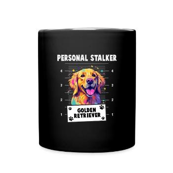 Personal Stalker Golden Retriever - Full Colour Mug - black - Front