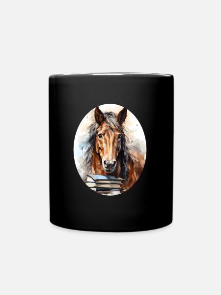 Pferd - Tasse einfarbig - Schwarz