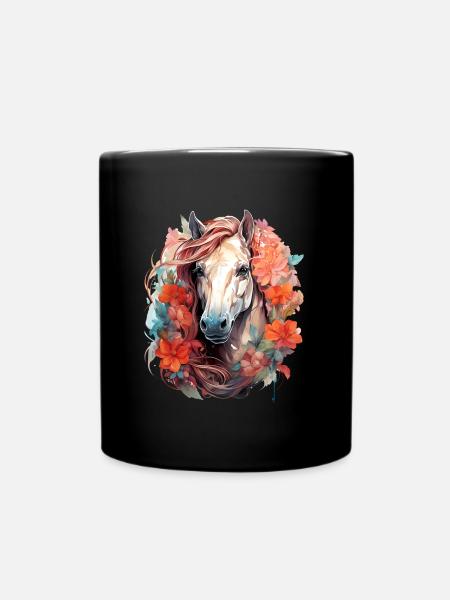 Pferd - Tasse einfarbig - Schwarz