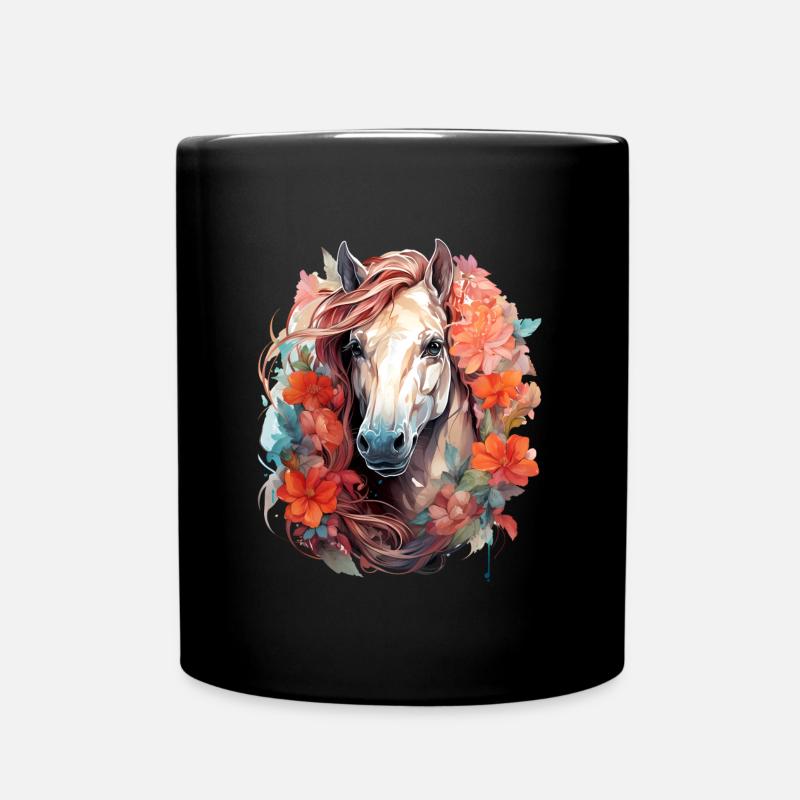 Pferd - Tasse einfarbig - Schwarz