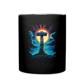 Mythological Hammer – Conquer the Legends - Full Colour Mug - black - Front